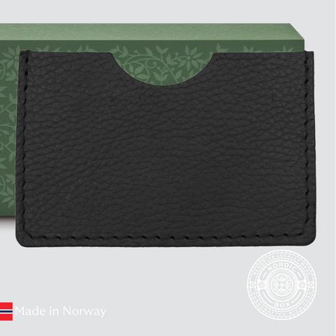 Svart kortholder i skinn