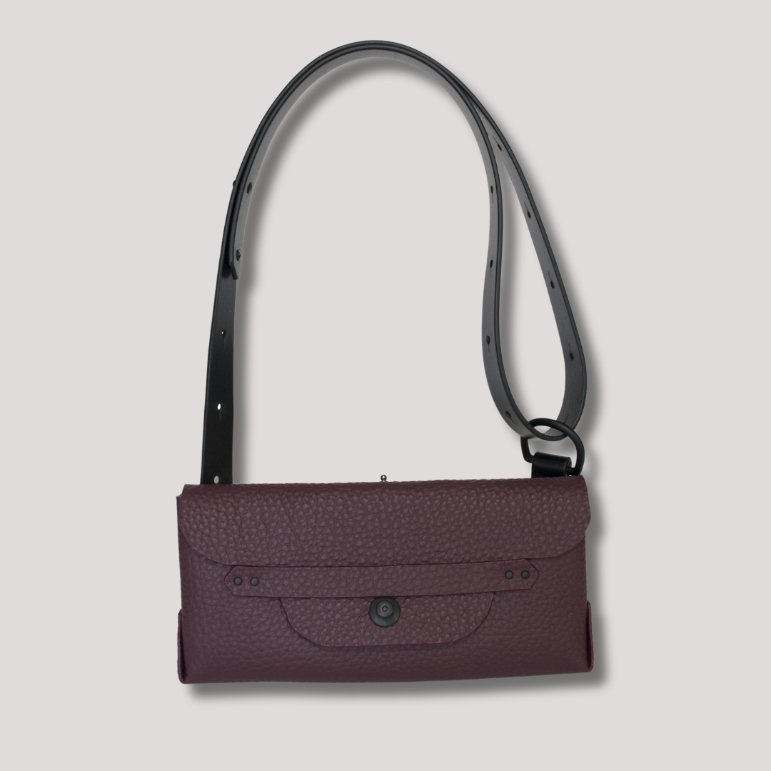 Courtney Clutch italiensk skinn burgunder