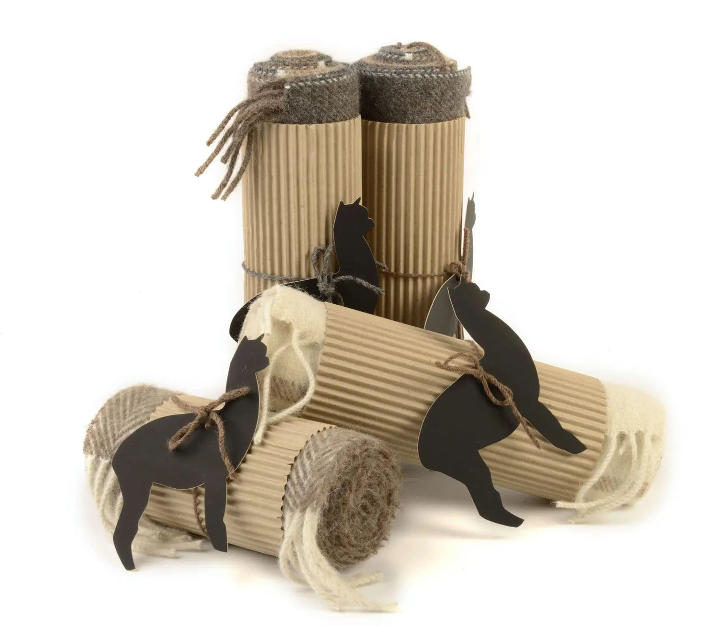 Marius® Alpaca Scarf in Natural Light Brown with light brown thread