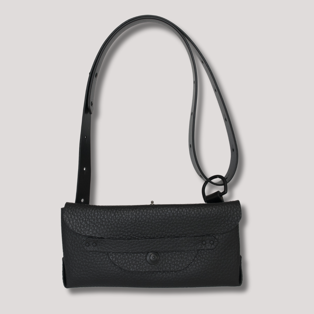 Courtney Clutch italiensk skinn svart