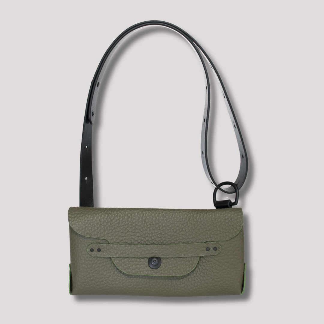 Courtney Clutch italiensk skinn olivengrønn