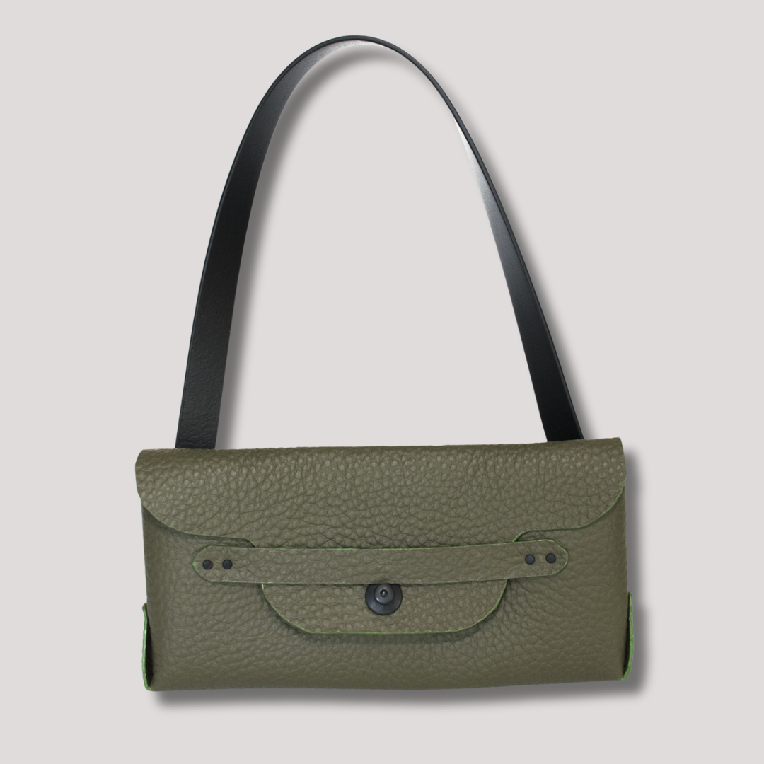 Courtney Clutch italiensk skinn olivengrønn