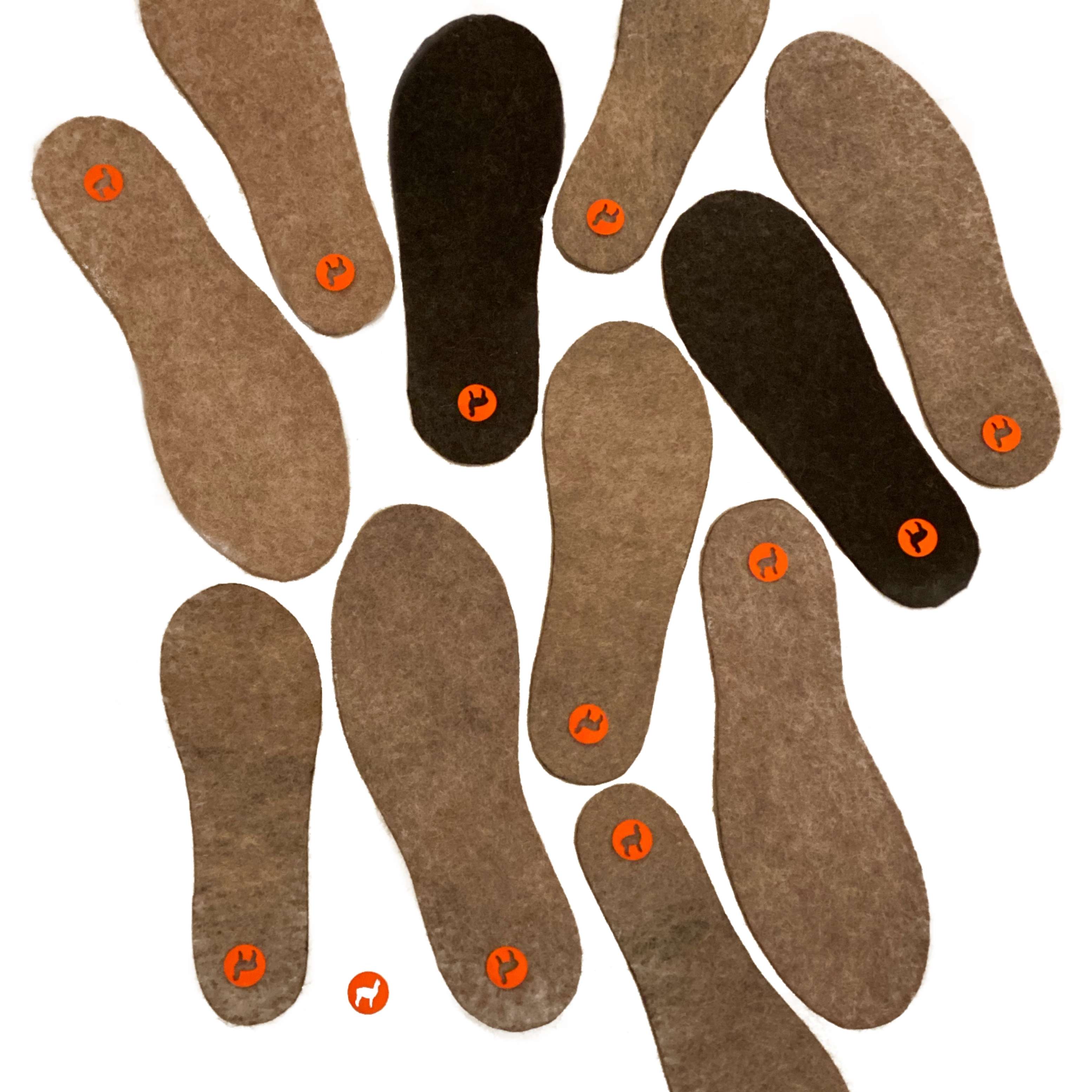 Tynne og varme innleggssåler i alpakkaull til voksne og barn