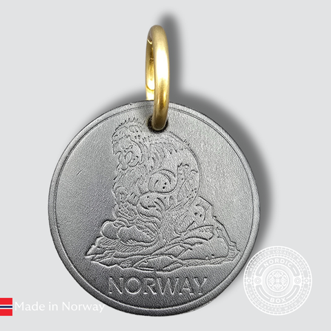 Sort Lær Kittelsen Troll Nøkkelring