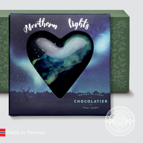 Nordlyshjerte-sjokolade