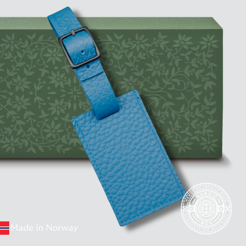 Cerulean bagasjelapp i skinn