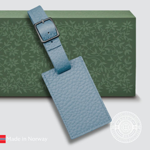 Atlantide bagasjelapp i skinn